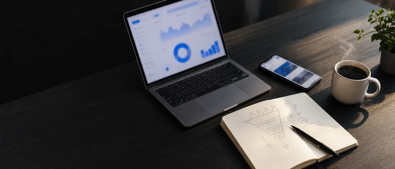 Espaço de trabalho de uma agência de marketing digital