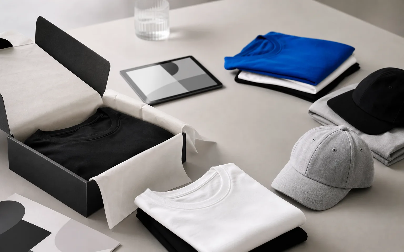 Produtos de moda de um e-commerce prontos para envio