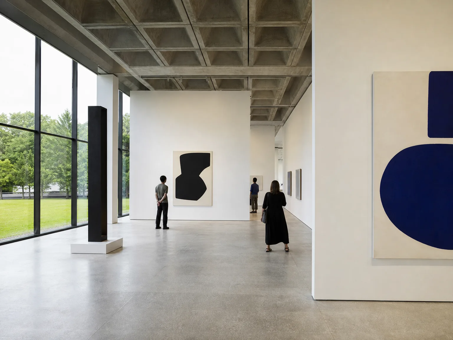Salão de exposições de um museu de arte moderna
